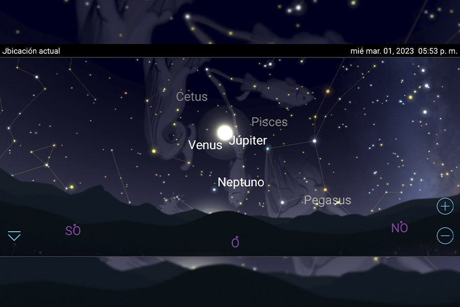 Espectáculo nocturno Hoy el cielo se engalana con la conjunción de