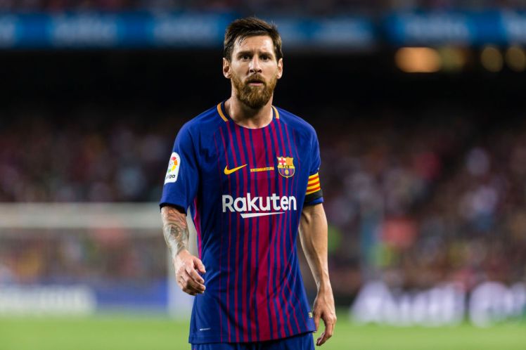 Lionel Messi of FC Barcelona during the match between FC Barcelona vs Real Betis Balompie, for the round 1 of the Liga Santander, played at Camp Nou Stadium on 20th August 2017 in Barcelona, Spain. (Photo by Urbanandsport/NurPhoto via Getty Images)
